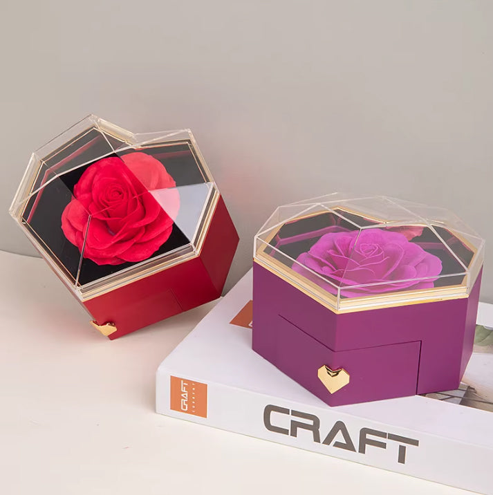 Caja Corazón Eterno y Collar Grabado - Rojo