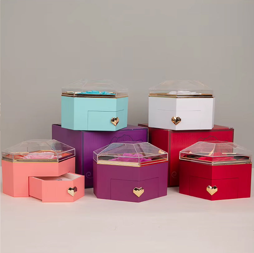 Caja Corazón Eterno y Collar Grabado - Rojo