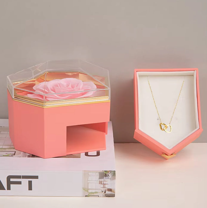 Caja Corazón Eterno y Collar Grabado - Rojo