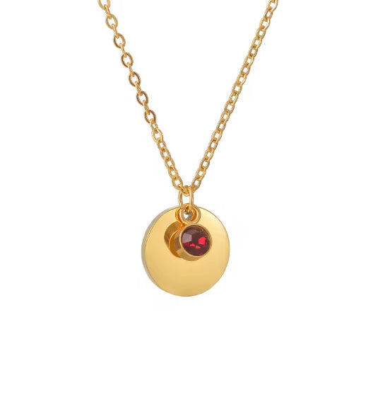 Caja para collar con medalla grabada y bola de amor - Rojo